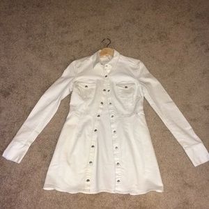 NWOT| Free People Long Fitted Jean Jacket